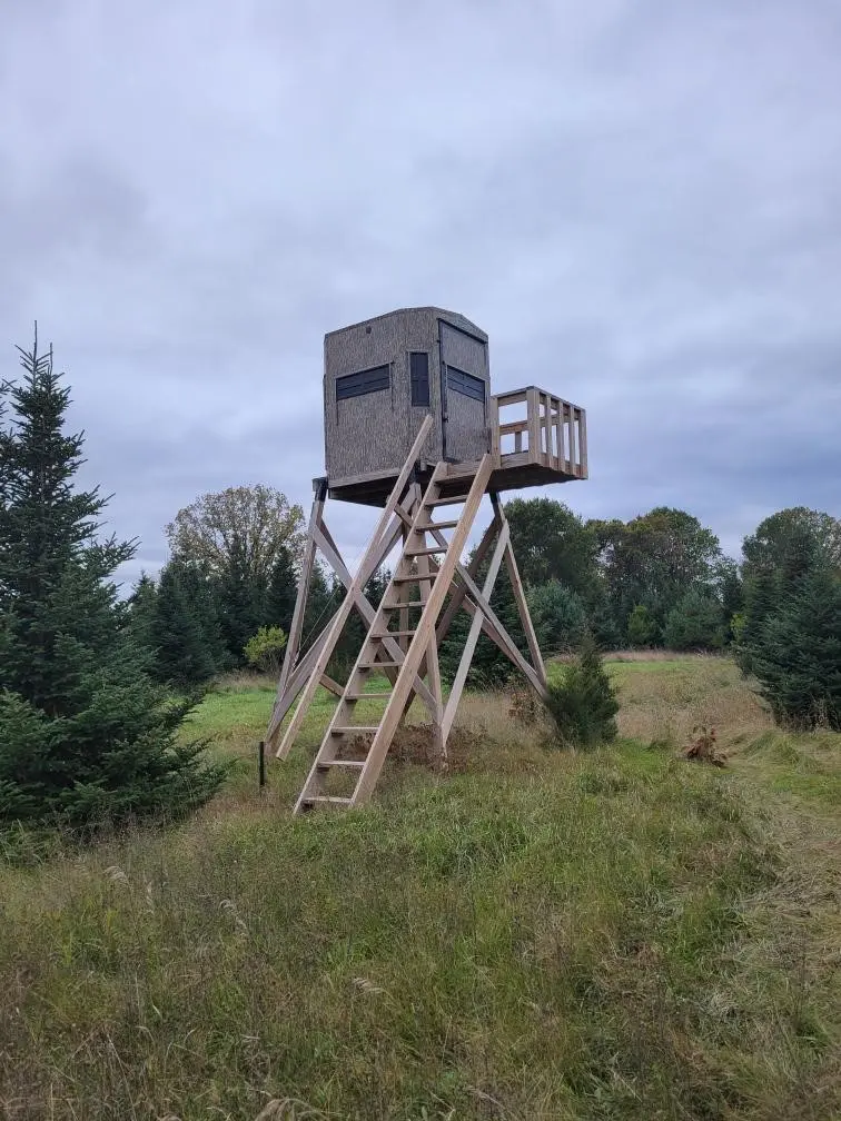 A tower blind for hunting